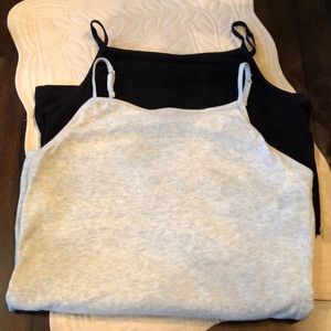 Old Navy Slim Fit Adjustable straps, Bra lined White & Black tank tops